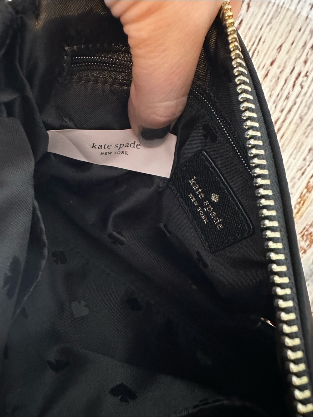 Kate Spade Wilson Road Jane black nylon crossbody bag with gold chain - Picture 4 of 5